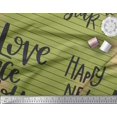 thumbnail image 3 of Soimoi Green Georgette Viscose Fabric Stripe & Happy New Year Text Printed Fabric 1 Yard 42 Inch Wide, 3 of 3