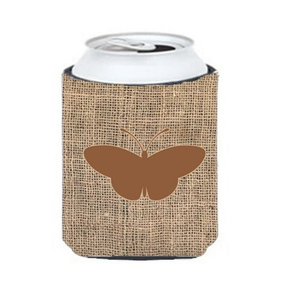 Butterfly Burlap And Brown Can Or Bottle Hugger