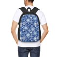 thumbnail image 4 of Easygdp whiet Snowflake blue background Mochila de Gran Capacidad Minimalista Ideal para Escuela, Viajes y Uso Diario, 4 of 6