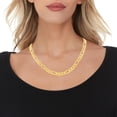 thumbnail image 2 of Floreo 10k Yellow Gold 10mm Solid Clasic Figaro Necklace, 2 of 4