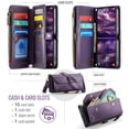 thumbnail image 3 of Crossbody for Samsung Galaxy A37 A57 Case Wallet【RFID Blocking】with 10-Card Holder Zipper Bills Slot, Soft PU Leather Magnetic Flip Wristlet Shoulder Strap Wallet Case for Women, 3 of 13