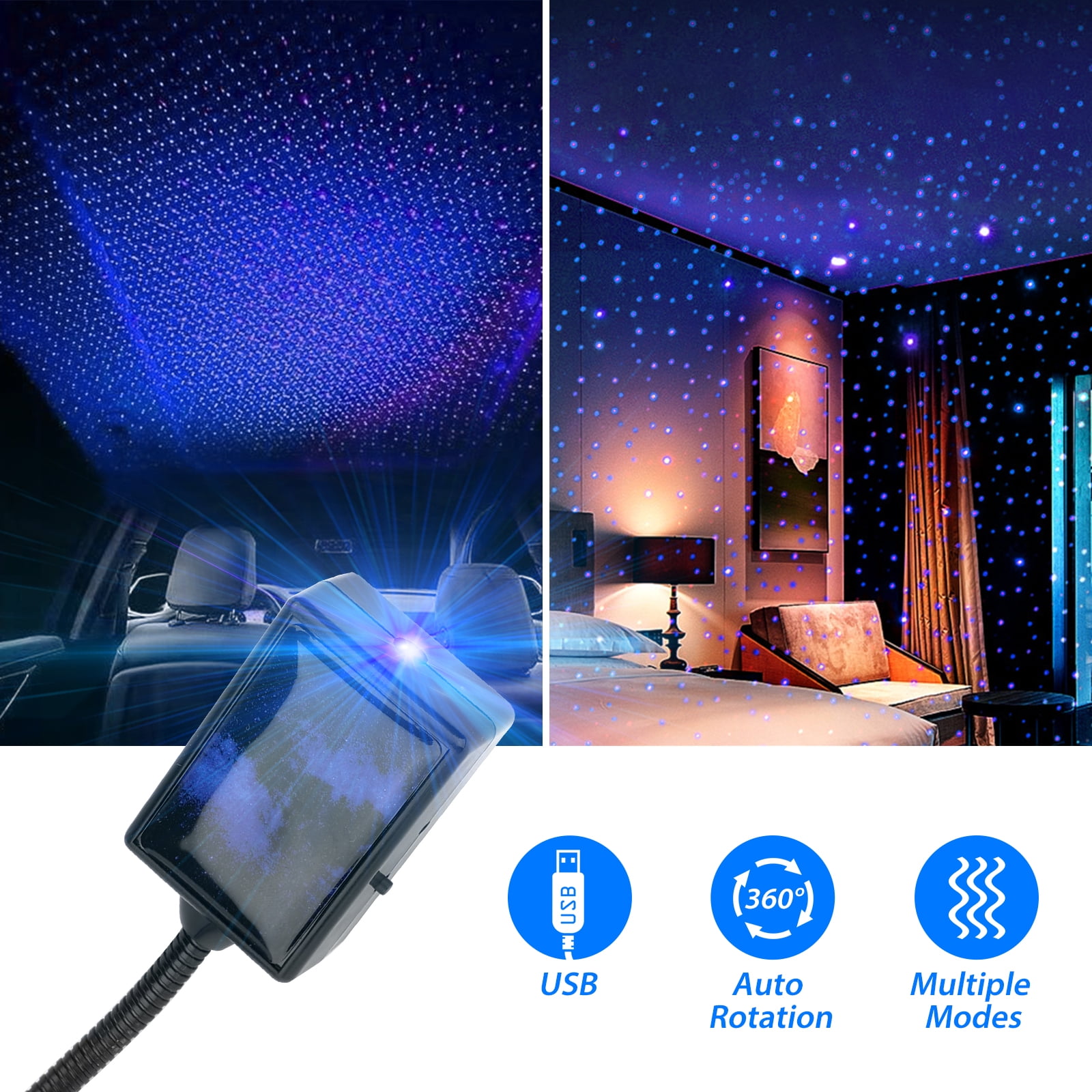 Car USB Star Projector Light 
