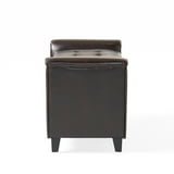 Noble House Armed PU Storage Bench, Brown - Walmart.com