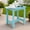 Light Blue, variant on Y&M Outdoor Side Table, HIPS Adirondack Small Double Layer Table, Waterproof Square Balcony Modern End Tables for Patio, Pool, Beach, Porch, Deck, Indoor or Outdoor Use, Light Blue
