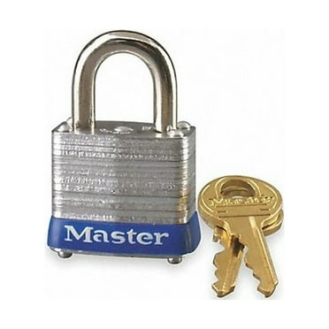 Master Lock Keyed Padlock, 1/2 in,Rectangle,Silver 7KA