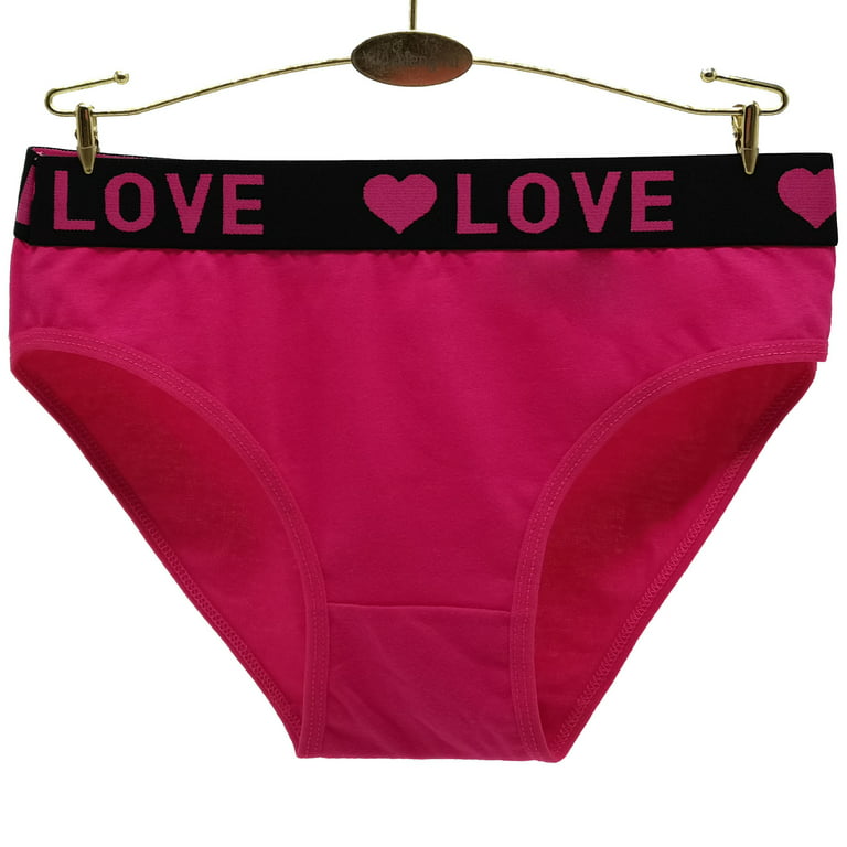 6-Pack Women's Cotton Ladies Bikini Briefs Panties Love Underwear (XL)