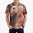 thumbnail image 1 of Fotbe Haired White Horse Camiseta Polo de Golf para Hombre con Estampado – Camisa Deportiva Transpirable con Cuello Abotonado-Medium, 1 of 6