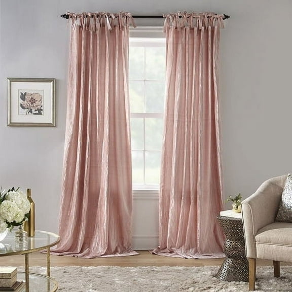 Korena Tie-Top Crushed Velvet Window Curtain