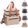 thumbnail image 4 of Lonchera térmica para hombres y mujeres, bolsa de almuerzo de doble capa a prueba de fugas con correa de hombro ajustable, bolsa térmica impermeable para trabajo, viajes, camping, picnic, 4 of 8