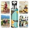 thumbnail image 7 of Yayeee 33oz Double Wall Stainless Steel Water Bottle with Flip Straw, Orange Glasses, 7 of 7