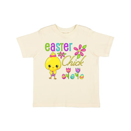 

Inktastic Easter Chick with eggs and flowers Gift Toddler Toddler Girl T-Shirt