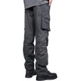 thumbnail image 5 of Men's Cargo Pants Cotton Straight Stretch Tactical Work Hiking Pants with Pockets Grey, 5 of 10