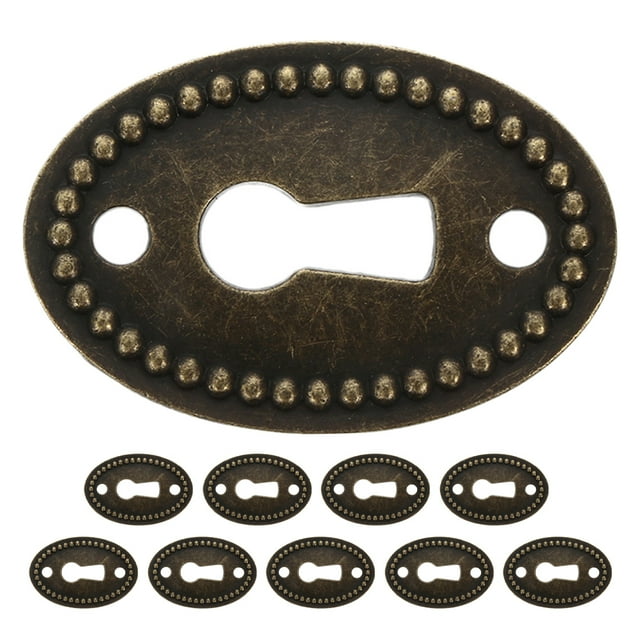 10Pcs Keyhole Cover Plates Antique Dresser Furniture Decor Keyhole Covers for Furniture