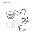 thumbnail image 4 of fastboy 5 Pieces Iron Railing Flower Rack Place Hanging Basket Round Rail Shelf Holder for Garden Fence Indoor Outdoor Black, 4 of 6