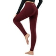 thumbnail image 2 of BALEAF Women's Fleece Lined Leggings Thermal Warm Winter Tights High Waisted Thick Yoga Pants Cold Weather with Pockets Ruby Wine XL, 2 of 6