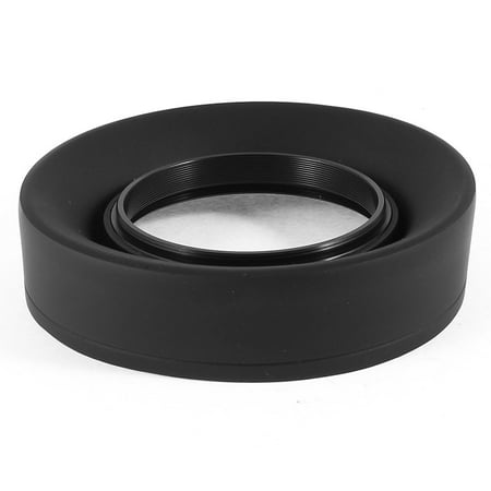 Unique Bargains Collapsible 3-Stage 58mm Screw In Rubber Lens Hood for DSLR Digital Cameras