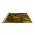 thumbnail image 2 of Ahgly Company Machine Washable Indoor Square Abstract Yellow Modern Area Rugs, 6' Square, 2 of 4