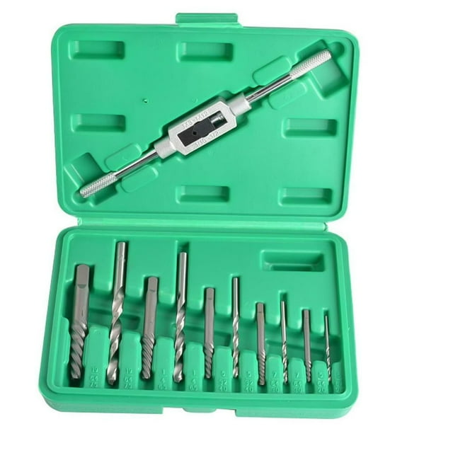 11pcs Damaged Screw Extractor Portable Broken Bolt Extractor Practical Stud Remover Tool with Storage Box for Home Carpenter Handymen