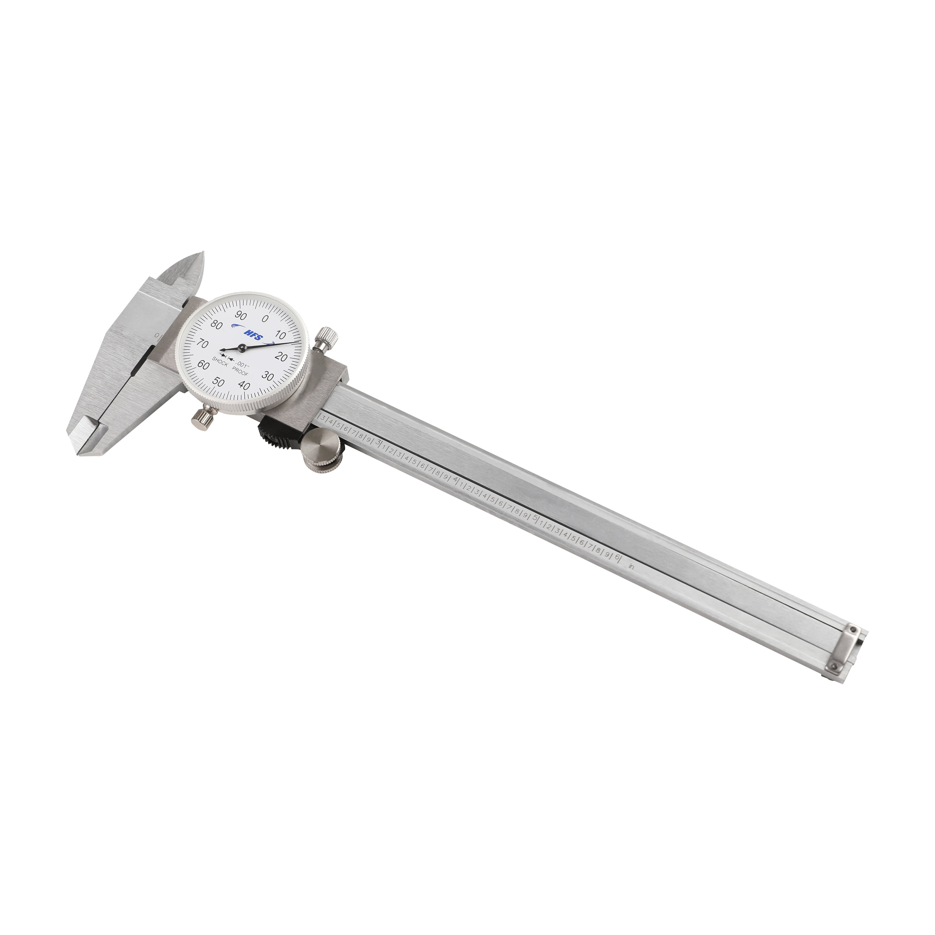 HFS(R) 0-6" Imperial Dial Caliper 4 Way Measurment  .001" Accuracy Shockproof Carbon Steel