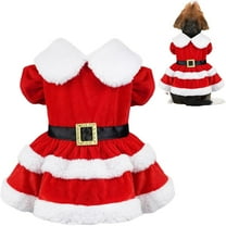 HQREA Dog Christmas Dress Puppy Christmas Outfit Clothes Santa Costume for Small Dog Cat