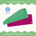 thumbnail image 3 of Toalla de microfibra Turbie Twist, paquete de 2 unidades, Kelly Green & Aster, 3 of 7
