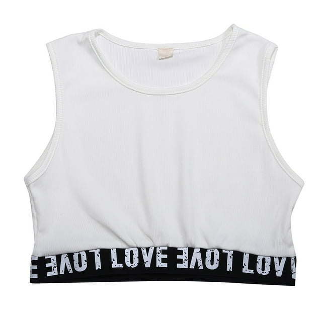 Tween Girls T Shirts Tank Tops Ribbed Knit Sleeveless Tank Tops Vest Causal Workout Sports Shirts for Kids Size 10-11T