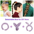 thumbnail image 4 of 10pcs Bunny Ear Hair Scrunchies, Removable Rabbit Ear Bowknot Scrunchies, Soft Elastic Hair Bands, No Crease Ponytail Holders Hair Ties, Solid Color Traceless Hair Accessories for Women Girls, 4 of 9