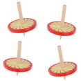 thumbnail image 1 of 4 Piezas De Tapas De Madera Con Patrón De Flores Juego Para Niños Juguete De Regalo - Rojo, 1 of 9