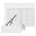 thumbnail image 4 of Twin Bunk Bed with Drawers, Wardrobe, Storage Shelves and Hydraulic Bed,White, 4 of 9