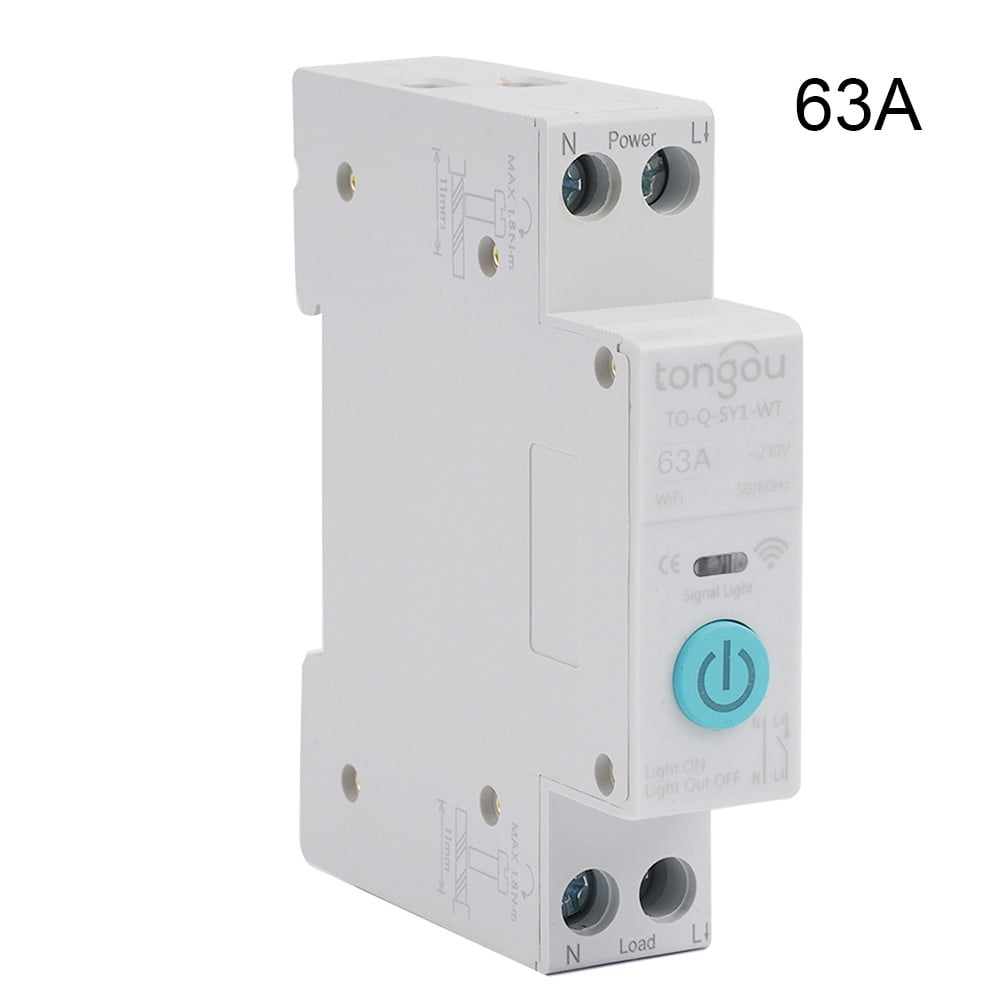 Clupup 63A Tuya Wifi Smart Circuit Breaker 1P Din Rail Home Remote ...