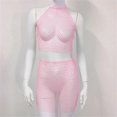 thumbnail image 4 of Womens Tank Top Mini Skirt Set 2-Pieces Swimsuit Rhinestone Bikinis Cover Up Sheer Beach Swimwear Bathing Suit Coverups rose Red, 4 of 4