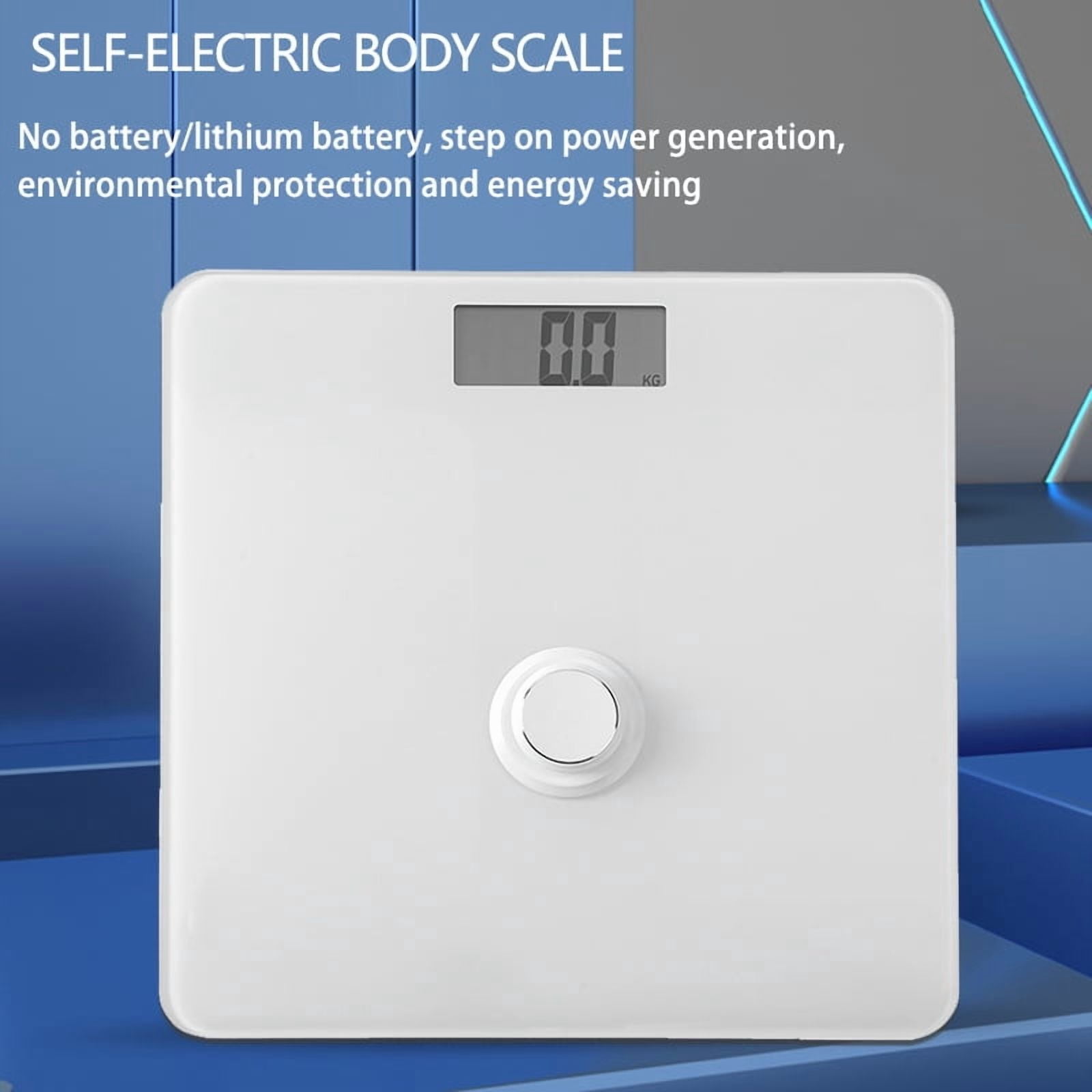 Ueasy Self Electric Body Weight Scale Bathroom Scale for Accurate Measurement Eco-Friendly Battery-Free High Precision Tempered Glass Surface Large LCD Display Non-Slip Design 360LB Capacity