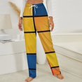 thumbnail image 3 of Mondrian Inspired Winter Female Pants Flannel High Waist Women Pants Lady Warm Straight Leg Plush Trousers, 3 of 7