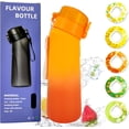 thumbnail image 1 of Air Water Bottle With 5 Flavor Pods, 750ml Sports Air Water Bottle With Straw, Leak Proof Drinking Bottles Fruit Fragrance Water Cup for Outdoor Gym (Gradient Orange), 1 of 7