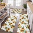 thumbnail image 2 of White Sunflower Bouquet Pattern Kitchen Rugs Sets Of 3,Kitchen Runner Rugs Non Skid Washable,Decorative Kitchen Floor Mats for Kitchen,Sink,Laundry,17"x30"+ 17"x47" + 17"x59", 2 of 6