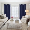 thumbnail image 7 of XWZO Total Blackout Curtains for Bedroom with Tiebacks, 100% Light Block Window Curtain Drape 2 Panels Set, Noise Reducing Privacy Curtain for Living Room, Navy Blue,52 x 45, 7 of 7