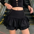 thumbnail image 2 of QHFBli Black Pleated Skirt with Chain Goth Punk High Waist Skater Skirts School Dark Uniform, 2 of 7