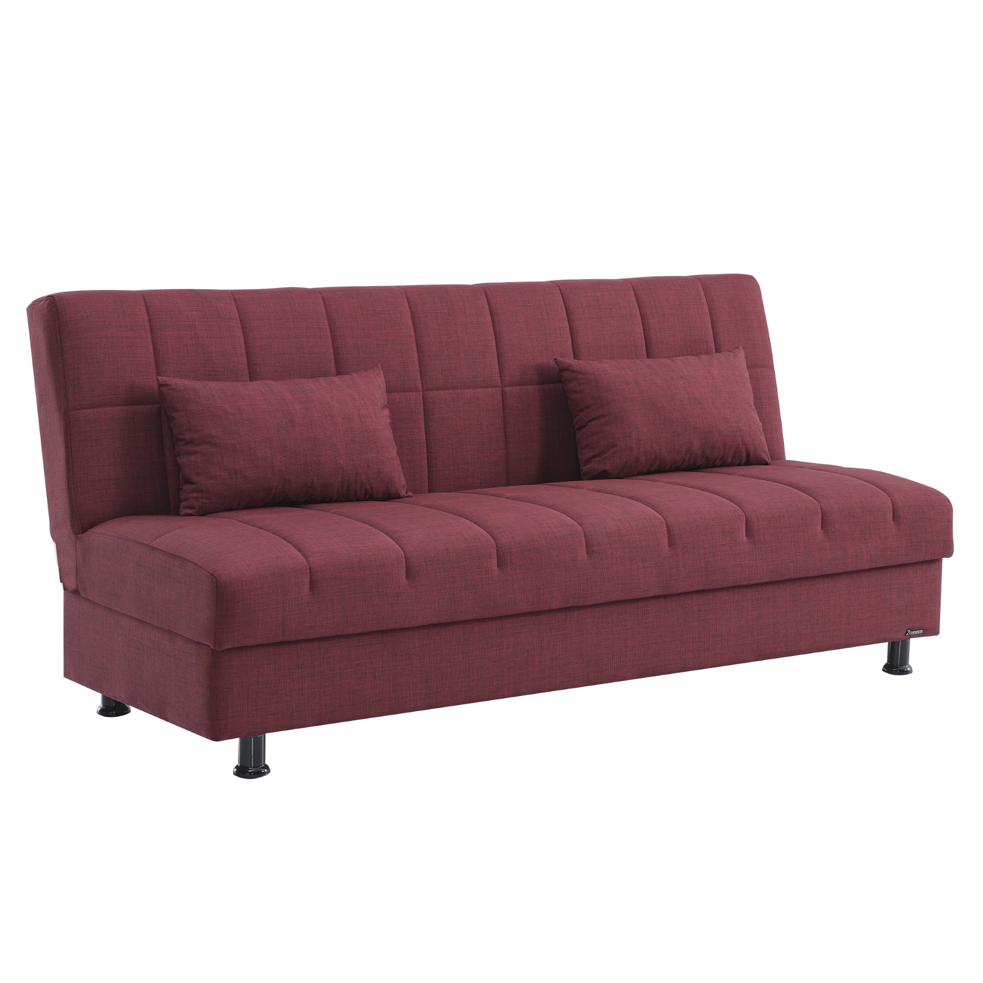 Ottomanson 75" Convertible Sofa Couch for Living Room, Chenille Modern Sofa Bed with Storage, Burgundy