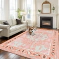 thumbnail image 3 of 6x9 Area Rugs for Living Room, Pink Boho Non Slip Area Rugs for Kitchen Bedroom Entryway, Vintage Abstract Tribal Decorative Oriental Washable Carpet Runner Rug Floor Mats for Bedroom Home Decor, 3 of 9