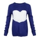 thumbnail image 2 of Suéter de mujer Sunnimix Pullover manga larga Corazón cuello redondo XL azul, 2 of 8