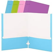 Enday Folders with Pockets 2 Pocket Folders with Holes for 3 Ring Binder, Multicolor 24 Pcs