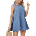 thumbnail image 3 of Vestido Vidifid para mujer, casual, vaquero azul A, sin mangas, 3 of 6
