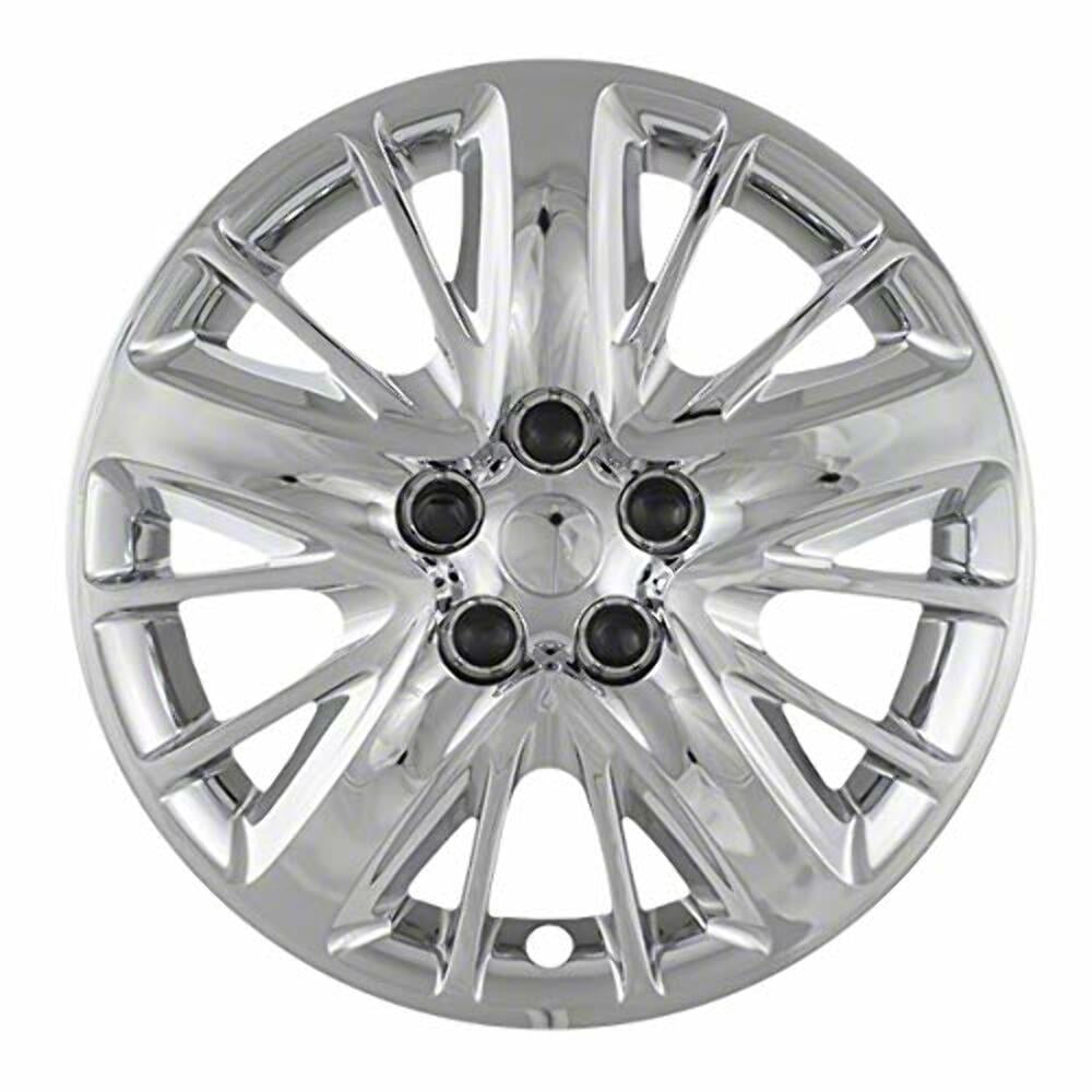 Fuel Rider Set of 4 18 inch Chrome Screw-On Hubcaps With 5 Spoke Compatible With 2014-2019 Chevrolet Impala Standard Steel Wheel Covers