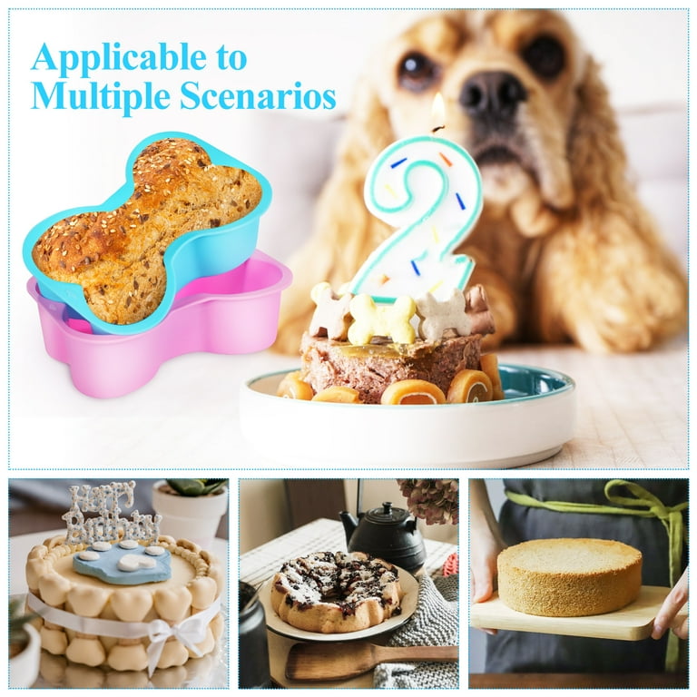 Jibi 2 Pcs Dog Cake Pan Bone Shape Cake Mold Novelty Pet Cake Pan Silicone Cake Mold Cake Tin Baking Mold Walmart