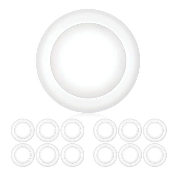 PARMIDA (12 Pack) 5/6 Inch Dimmable LED Disk Light Surface Flush Mount 15W, UL Listed, Recessed Retrofit Ceiling Disc Lights, Ene
