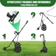 XDriveMax Golf Push Carts Lightweight 2-Wheel Pull Carts 1-Step Folding