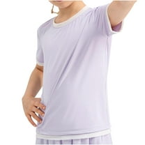 Boys Girls Athletic T Shirts Kids Summer Crewneck Short Sleeve Fashion Colorblock Workout Tops Tees 5-15 Years