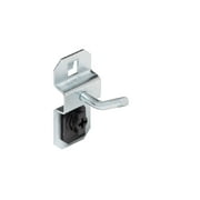 Triton Products® LocHook 1/2" Single Rod 30-Degree Bend 3/16"D Zinc Plated Steel Pegboard Hook for LocBoard, 5pk