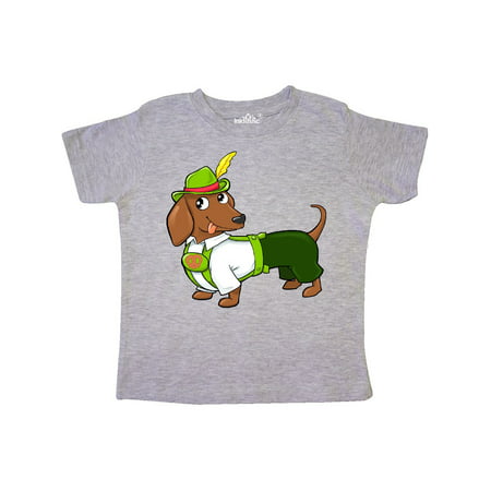 Cute brown dachshund in traditional German costume Toddler T-Shirt