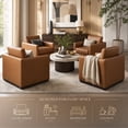 thumbnail image 5 of CHITA Swivel Accent Chairs for Living Room, Comfortable Arm Chairs for Bedroom,Genuine Leather in Brown, 5 of 12